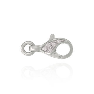 Lobster Locks With Diamonds (6.8 x 17.2 mm)