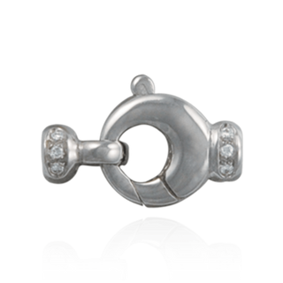 Lobster Pearl Clasps with Diamonds (6.9 x 16.5 mm - 10.8 x 18 mm)