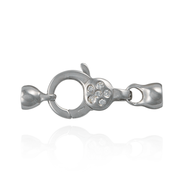 Lobster Pearl Clasps with Diamonds (10.5 x 30.6 mm)