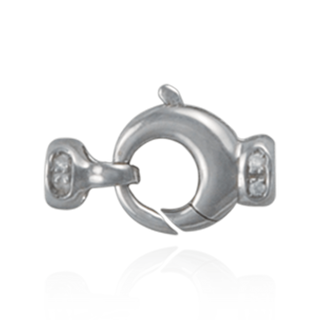 Lobster Pearl Clasps with Diamonds (6.9 x 16.5 mm - 10.8 x 18 mm)