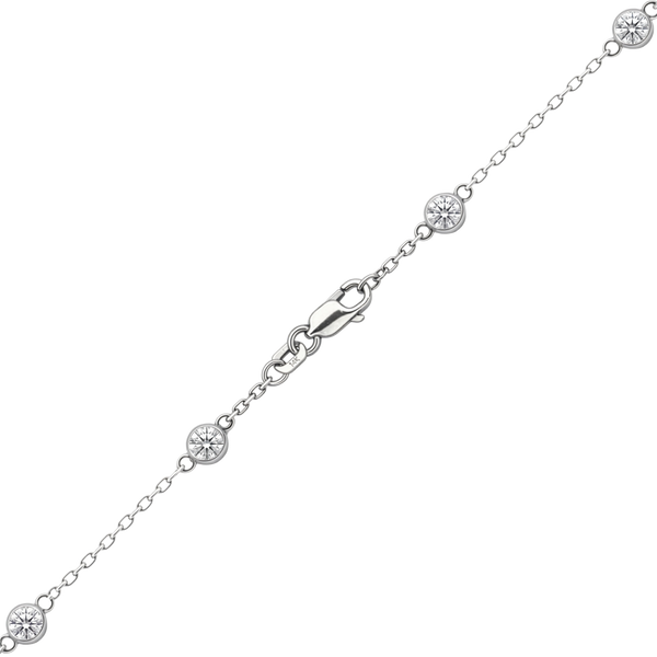 Bulk / Spooled Diamond by the Yard Cable Chain in 14K White Gold (Diamond Bezel: Every 1.5")