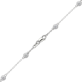 Finished Diamond by the Yard Cable Chain Bracelet in 14K White Gold with Lab Grown Diamonds