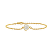 Diamond or Gemstone Heart Bezel Charm in 14K Yellow Round Cable Bracelet