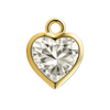 Diamond or Gemstone Heart Bezel Drop Charm in 14K Yellow Gold