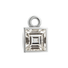 Diamond or Gemstone Square Bezel Drop Charm in 14K White Gold