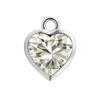 Diamond or Gemstone Heart Bezel Drop Charm in 14K White Gold