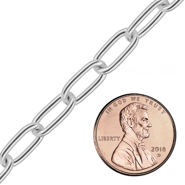 Bulk / Spooled Light Elongated Cable Chain in Sterling Silver (1.40 mm - 6.20 mm)