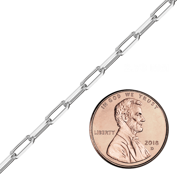 Bulk / Spooled Light Elongated Diamond Cut Cable Chain in Sterling Silver (1.50 mm - 2.70 mm)