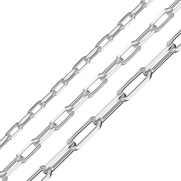 Bulk / Spooled Light Elongated Diamond Cut Cable Chain in Sterling Silver (1.50 mm - 2.70 mm)