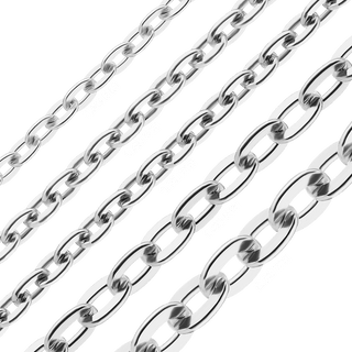 Bulk / Spooled Light Flat Cable Chain in Sterling Silver (1.20 mm - 2.30 mm)