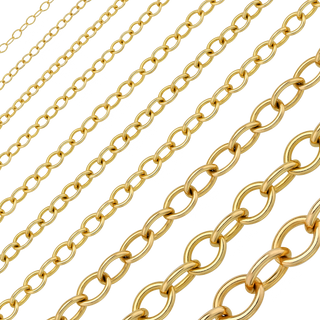 Bulk / Spooled Light Round Cable Chain in 14K & 18K Yellow Gold (1.00 mm - 6.80 mm)