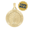 14K Gold Round Miraculous Medallion (1/2 inch - 1 1/4 inch)