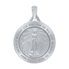 Sterling Silver Round Miraculous Medallion (5/8 inch - 1 1/4 inch)