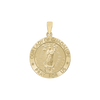 14K Gold Round Our Lady of Guadalupe Medallion (3/4 inch)