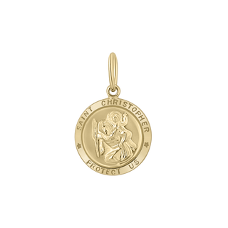 Gold-Filled Round Saint Christopher Medallion (5/8 inch - 1 inch)