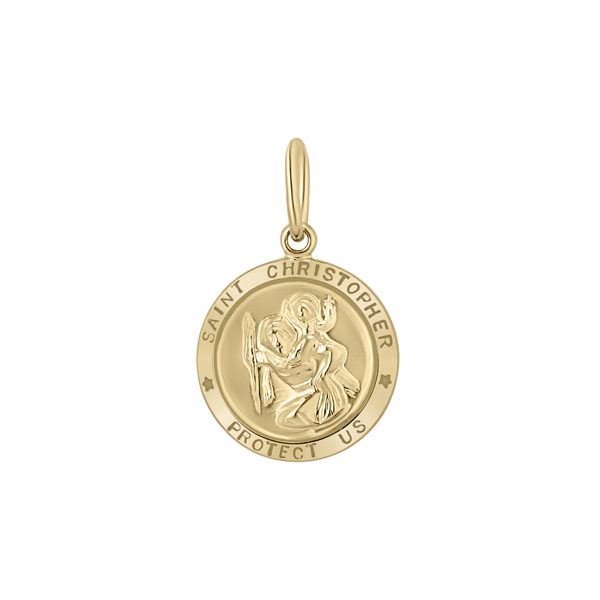 Gold-Filled Round Saint Christopher Medallion (5/8 inch - 1 inch)