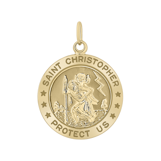 Gold-Filled Round Saint Christopher Medallion (5/8 inch - 1 inch)