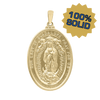 14K Gold Oval Our Lady of Guadalupe Medallion (1 3/8 inch)