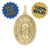 14K Gold Oval Our Lady of Guadalupe Medallion (1 3/8 inch)