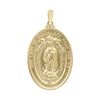 14K Gold Oval Our Lady of Guadalupe Medallion (1 3/8 inch)