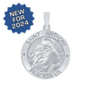 Sterling Silver Round Saint Anthony Medallion (5/8 inch - 1 inch)