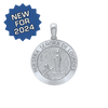 Sterling Silver Round Nuestra Señora de Lourdes Medallion (3/4 inch)