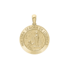 14K Gold Round Nuestra Señora de Lourdes Medallion (3/4 inch)