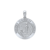 Sterling Silver Round Nuestra Señora de Lourdes Medallion (3/4 inch)