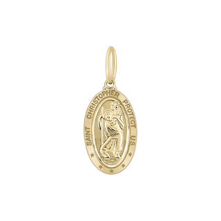 Gold-Filled Oval Saint Christopher Medallion (5/8 inch - 1 inch)