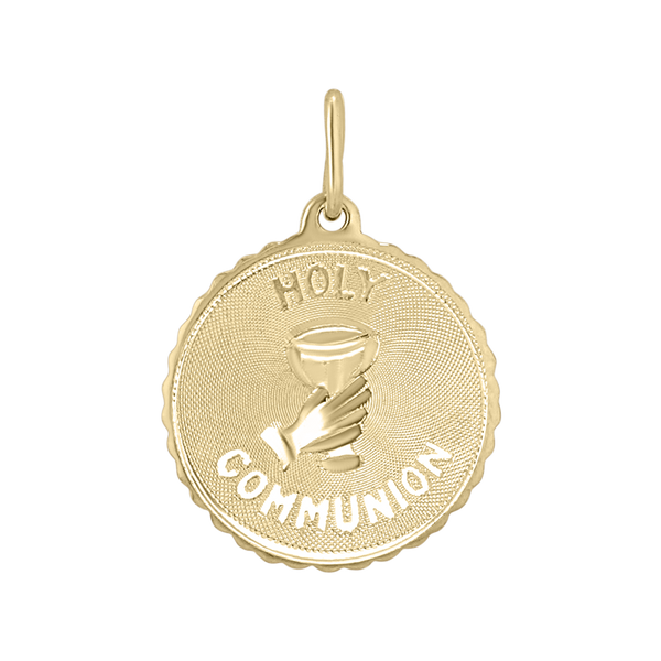 Gold-Filled Round Holy Communion Medallion (3/4 inch)