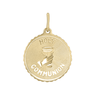 Gold-Filled Round Holy Communion Medallion (3/4 inch)