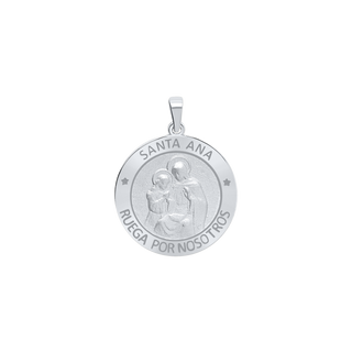 Sterling Silver Round Santa Ana Medallion (5/8 inch - 1 inch)