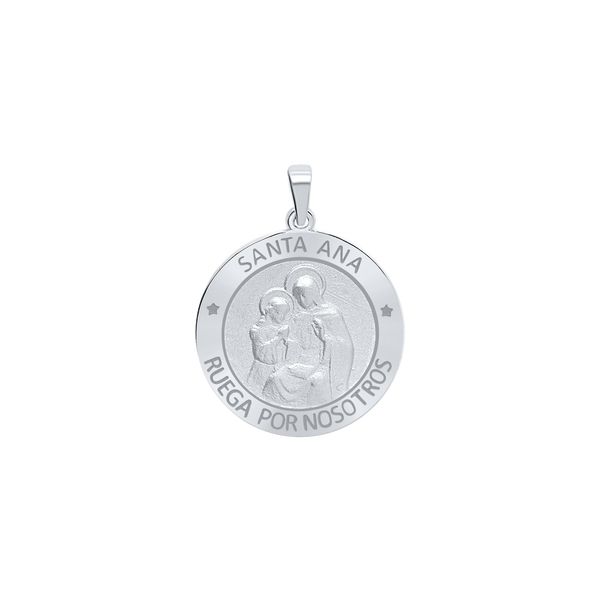 Sterling Silver Round Santa Ana Medallion (5/8 inch - 1 inch)