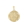 14K Gold Round Saint Anne Medallion (5/8 inch - 1 inch)