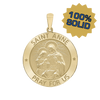 14K Gold Round Saint Anne Medallion (5/8 inch - 1 inch)