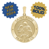 14K Gold Round Saint Anne Medallion (5/8 inch - 1 inch)