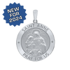 Sterling Silver Round Saint Anne Medallion (5/8 inch - 1 inch)