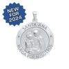 Sterling Silver Round Santa Ana Medallion (5/8 inch - 1 inch)