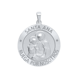 Sterling Silver Round Santa Ana Medallion (5/8 inch - 1 inch)