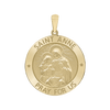 14K Gold Round Saint Anne Medallion (5/8 inch - 1 inch)