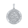 Sterling Silver Round Saint Anne Medallion (5/8 inch - 1 inch)