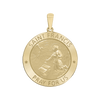 14K Gold Round Saint Francis Medallion (5/8 inch - 1 inch)