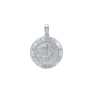 Sterling Silver Round San Miguel Medallion (5/8 inch - 1 inch)