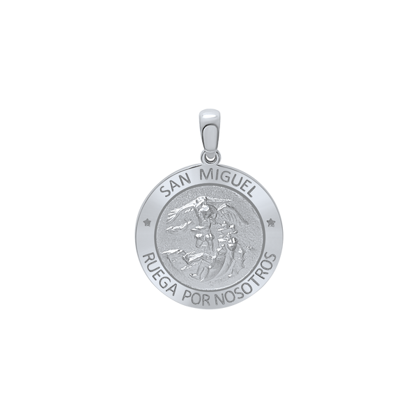 Sterling Silver Round San Miguel Medallion (5/8 inch - 1 inch)