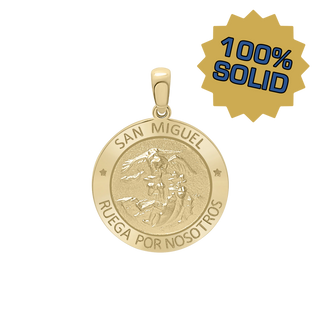 14K Gold Round San Miguel Medallion (3/4 inch)