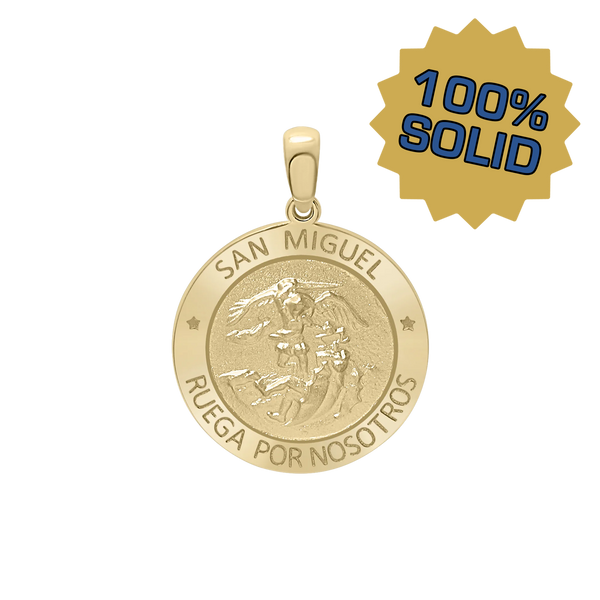 14K Gold Round San Miguel Medallion (3/4 inch)