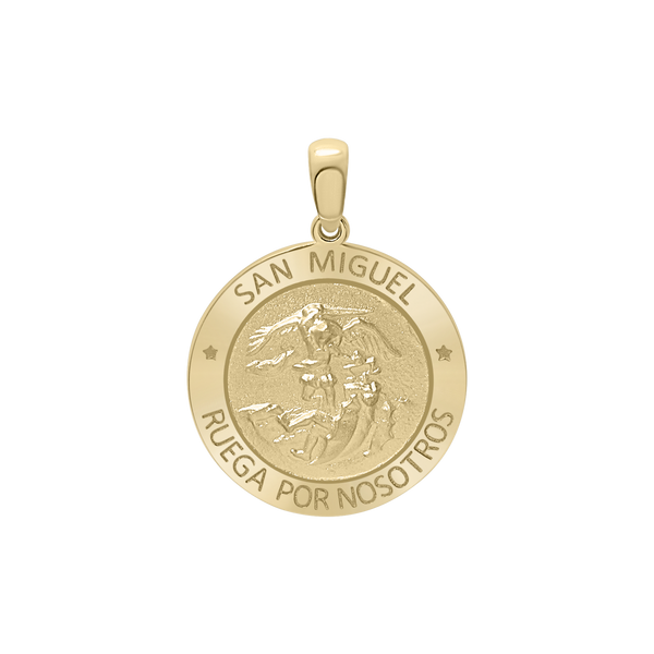 14K Gold Round San Miguel Medallion (3/4 inch)