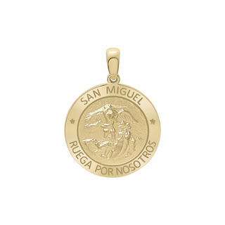 14K Gold Round San Miguel Medallion (3/4 inch)