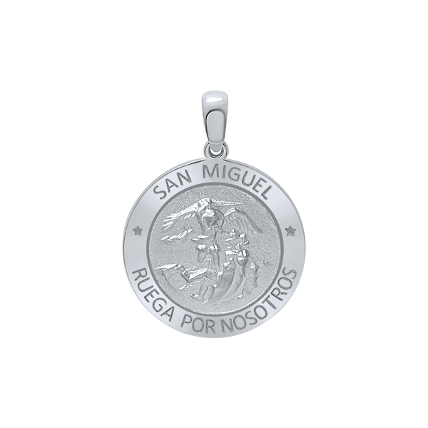 Sterling Silver Round San Miguel Medallion (5/8 inch - 1 inch)