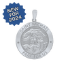 Sterling Silver Round Saint Michael Medallion (5/8 inch - 1 inch)